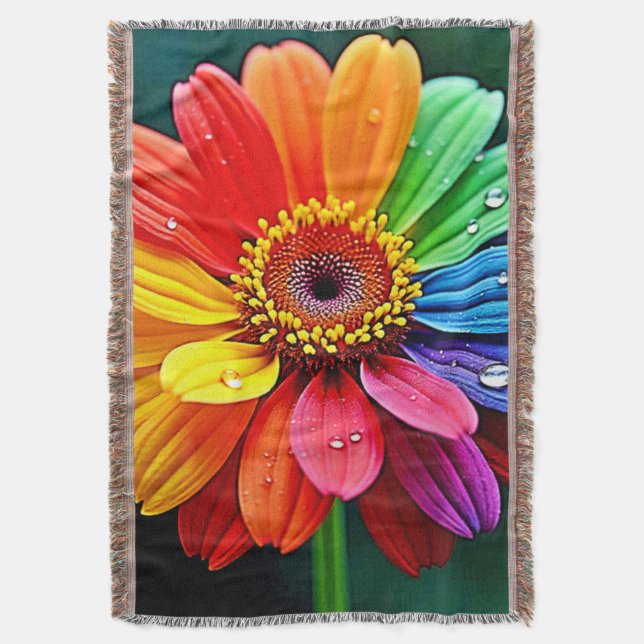Couverture Rainbow Petal Flower Art (devant Vertical)