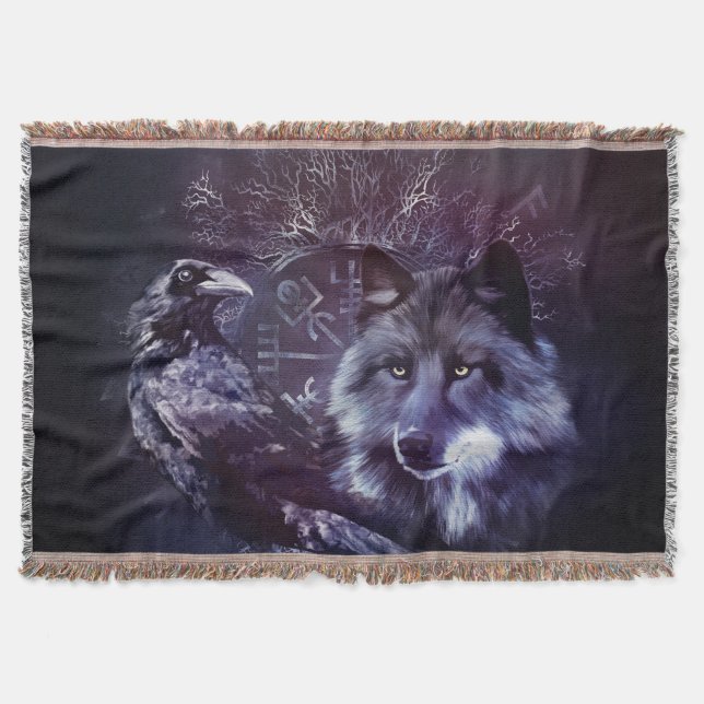 Couverture Raven et loup - Vegvisir et arbre de la vie (Devant)