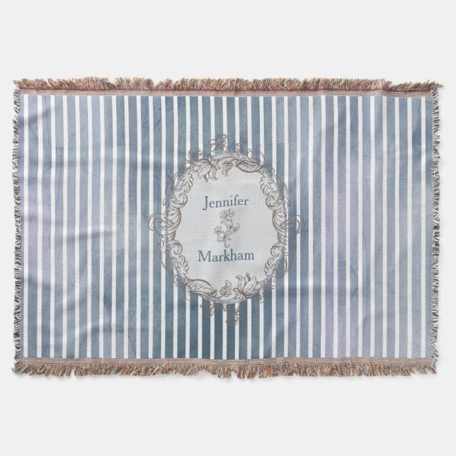 Couverture Rayure aquarelle bleu-gris baroque  (Devant)