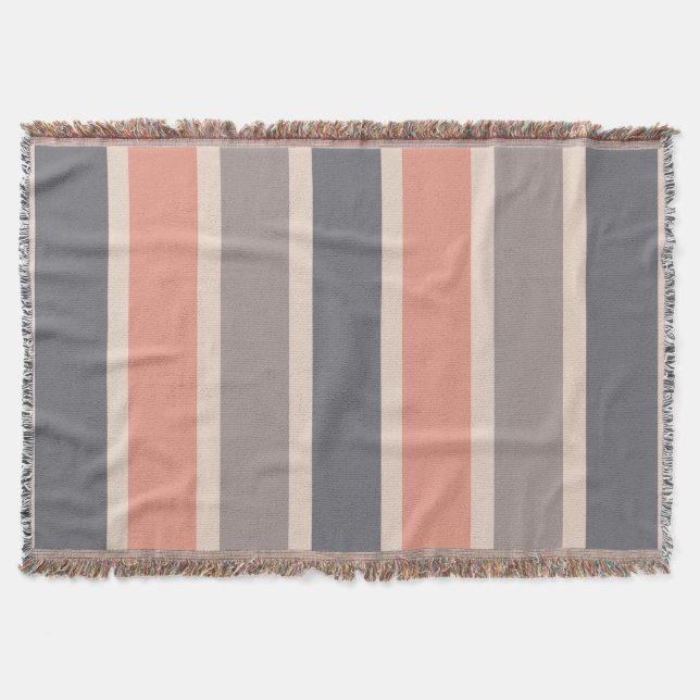Couverture Rayures de gris fumeux avec l'accent de corail (Devant)