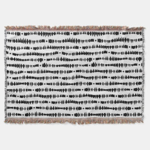 Couverture Rayures tribales contemporaines blanches et noires