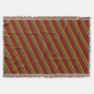 Couverture Rayures vertes et dorées Paillettes