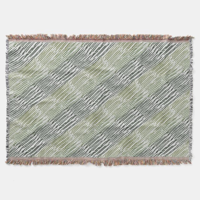 Couverture Rayures vertes tribales motif abstrait  (Devant)