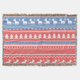 Couverture Red and Blue Christmas Geometric - Unique Pattern