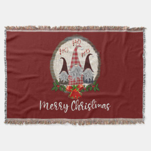Couverture Red Christmas Gnomes Elfes tendance