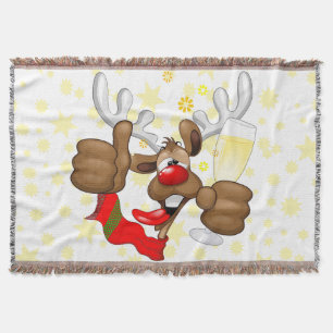 Couverture Reindeer Drunk Funny Caractère de Noël