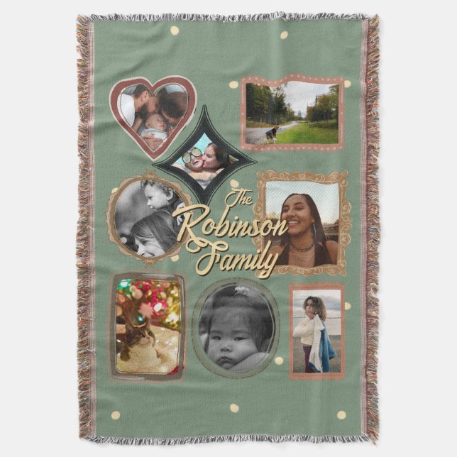 Couverture Retro Family 8 Photo Collage CUSTOM (devant Vertical)