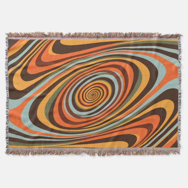 Couverture Retro Groovy Swirl Pattern 70s Psychedelic Vortex (Devant)
