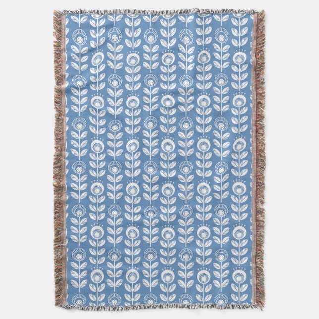 Couverture Rétro motif bleu scandinave (devant Vertical)