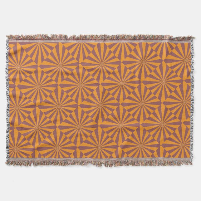 Couverture Retro Orange Sunburst Pattern (Devant)