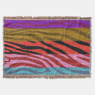 Couverture Retro Zebra Skin Imprimer Motif Burlap Rustique