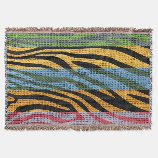 Couverture Retro Zebra Skin Imprimer Motif Burlap Rustique #2 (Devant)