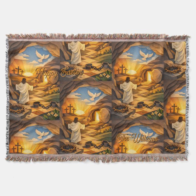 Couverture Risen Jesus Empty Tomb 3D Papercut Easter (Devant)