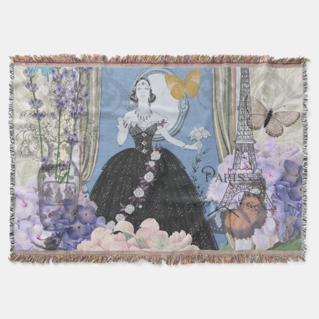 Couverture Robe élégante femme bleue florale fantaisie  (Devant)