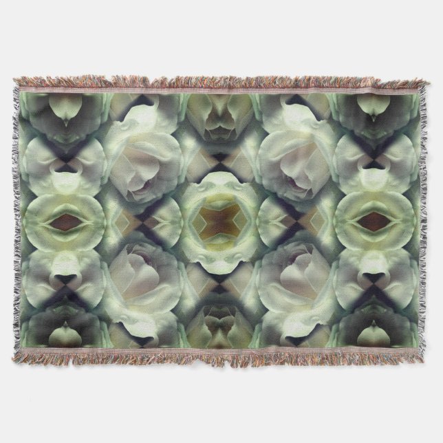 Couverture Rose blanche Floral Motif Abstrait (Devant)