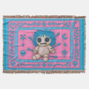 Couverture Rose + bleu turquoise Poupée vaudou