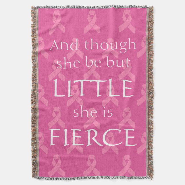 Couverture rose de jet de ruban de cancer du sein (devant Vertical)