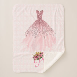 Couverture rose d'ouatine de Sherpa de robe de