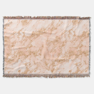 Couverture Rose en marbre parties scintillant d'or abstrait