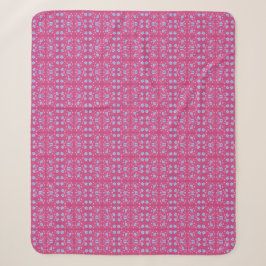 Couverture Rose Et Bleu Fleurie