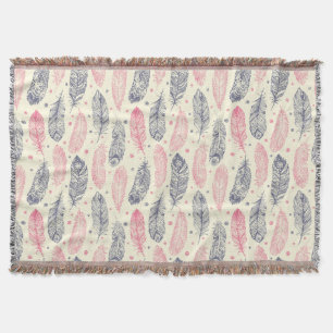 Couverture Rose et motif ethnique pourpre de plume