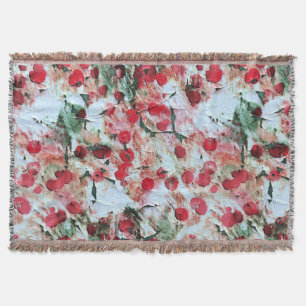 Couverture Rose Rouge Taches de polka Grunge Décadence