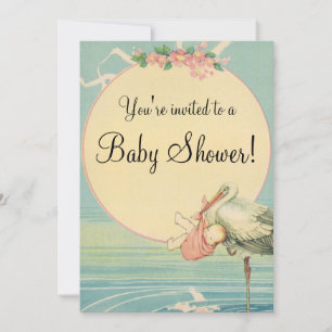 Couverture rose vintage, Baby shower Invitation