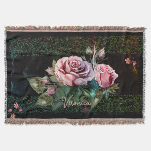 Couverture Roses roses sur noir