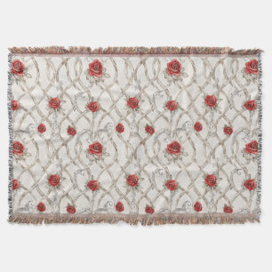 Couverture Roses rouges en bois faux floral amour