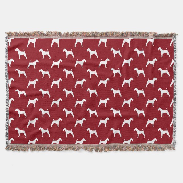 Couverture Rouge de motif de silhouettes de Terrier irlandais (Devant)