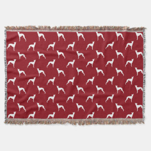 Couverture Rouge de motif de silhouettes de whippet