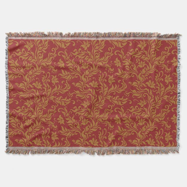 Couverture Rouge et motif floral d'or (Devant)