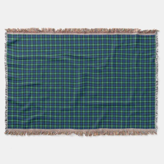 Couverture Royal Blue and Green Lamont Clan Scottish Plaid (Devant)