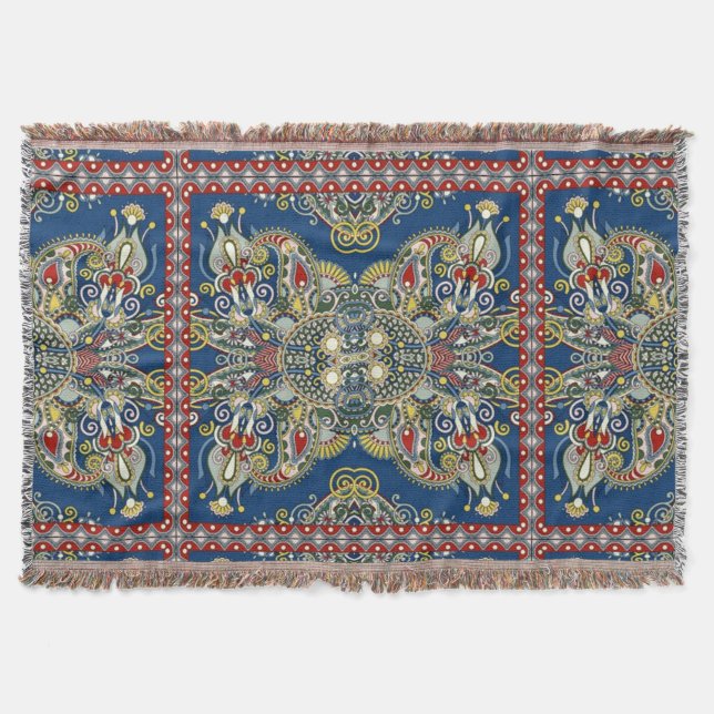 Couverture Royal Blue Oriental Design (Devant)
