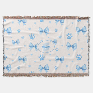 Couverture Ruban bleu, Coeur et Motif Empreinte de patte sur