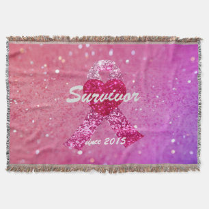 Couverture Ruban personnalisé de rose d'étincelle de cancer