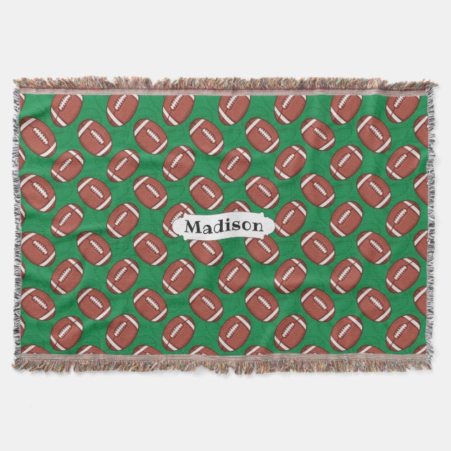 Couverture Rugby / Football Motif personnalisation nom jeter  (Devant)