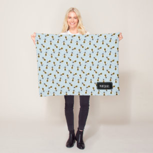 Couverture Rustique Bee Baby Boy avec nom personna