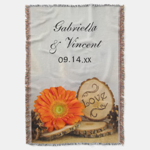 Couverture Rustique Orange Daisy Woodland Mariage Keeps