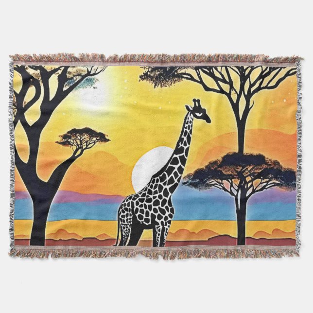 Couverture Safari Sunset: Giraffe's Embrace (Devant)