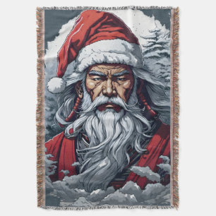 Couverture Samurai Père Noël Warrior Christmas Art Cadeau