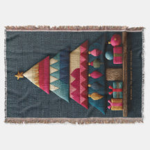 Sapin de Noël à texture de tissu matelassé cosy