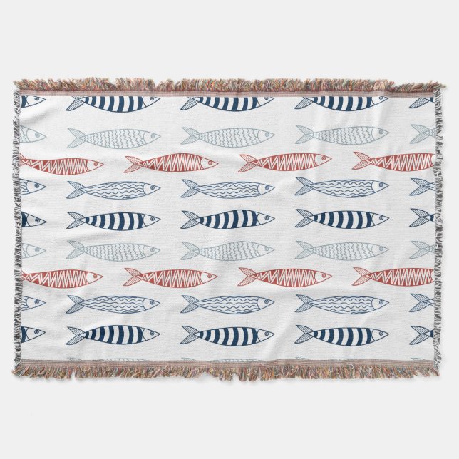 Couverture Sardines méditerranéennes décoratives Motif de poi (Devant)