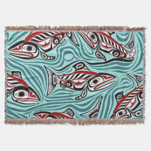 Couverture Saumon Haida Art Spirit Pacific Northwest Native