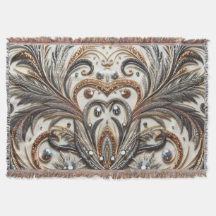 Couverture Schéma floral brillant avec pierre de gemme