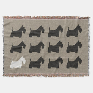 Couverture Scottish Terriers Chiens écossais noirs et blanc