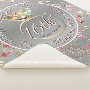 Couverture Sherpa 16e anniversaire Mariage Cire, Peridot & Satice
