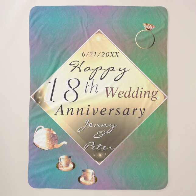 Couverture Sherpa 18e anniversaire du Mariage Acquamarine & Porcelai (Devant)