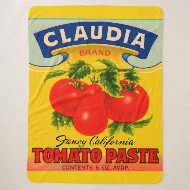 Couverture Sherpa 1930 Claudia pâte de tomate imprimé étiquette (Devant)