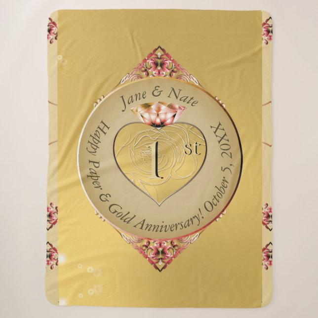 Couverture Sherpa 1er ou 50e anniversaire d'or Sherpa Blanket (Devant)